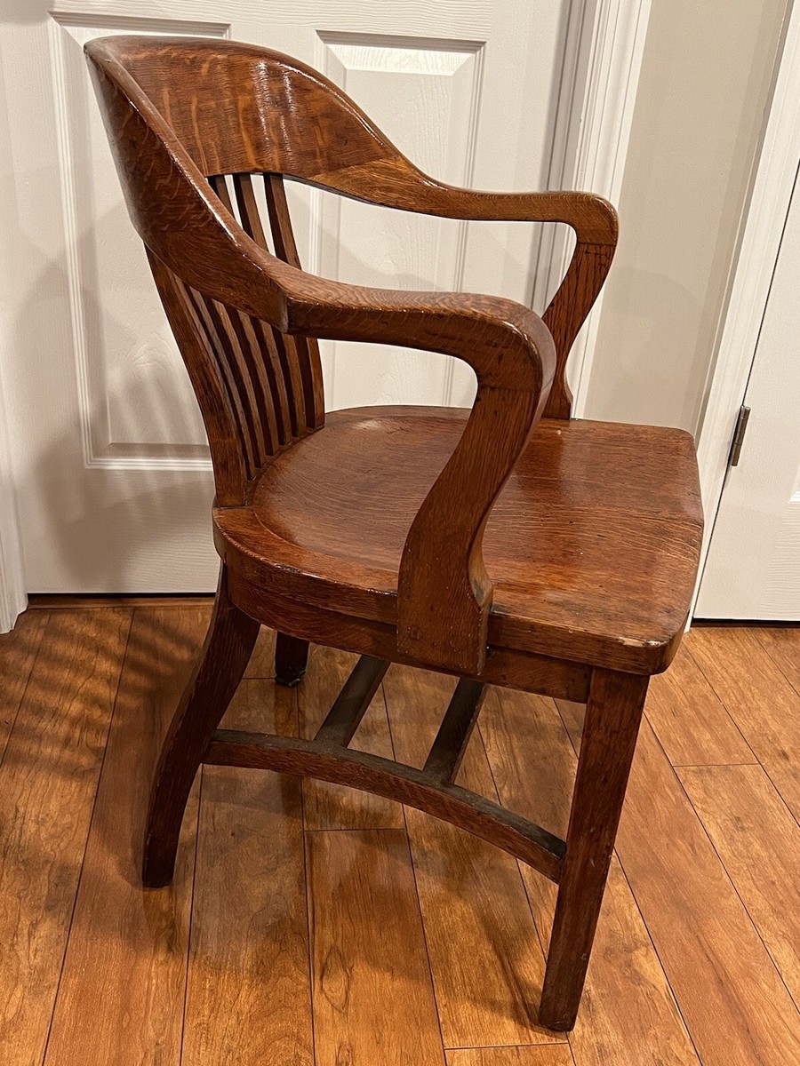 Antique Oak Arm Chair The Marble & Shattuck Chair Co. Cleveland