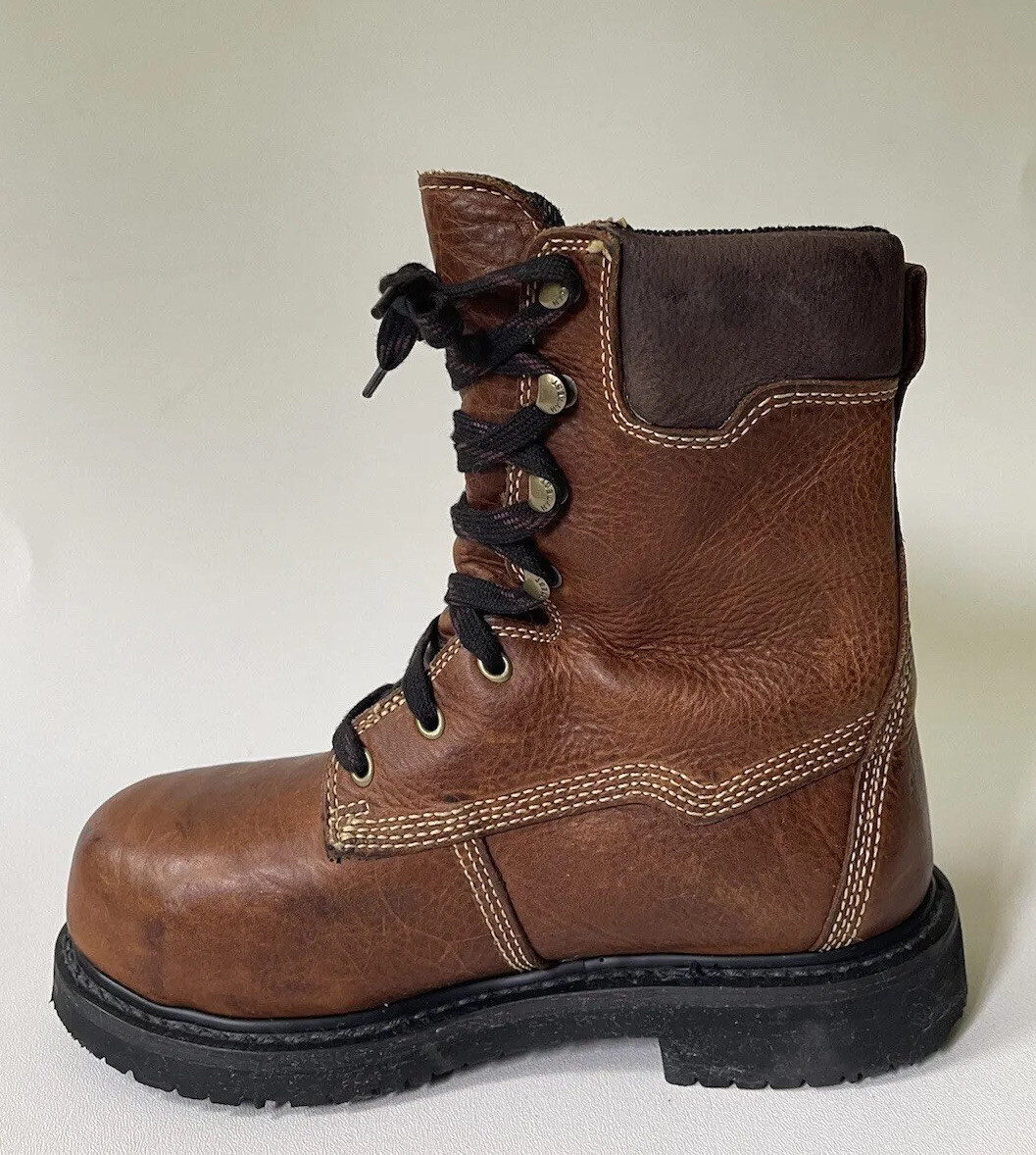 Hytest Boots Men\'s 6.5 M Brown Iron High Heat Metatarsal Guard Composite Toe 10\