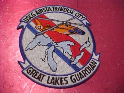 U.S. COAST GUARD AIR STATION TRAVERSE CITY MICHIGAN PATCH UNUSED  4 1/2 X 4 INCH