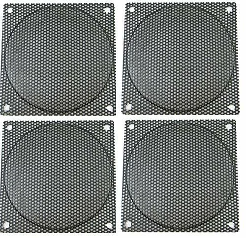 120mm Black Computer Case Fan Mesh Grill / Guard / Filter Medium Hole (Set of 4)