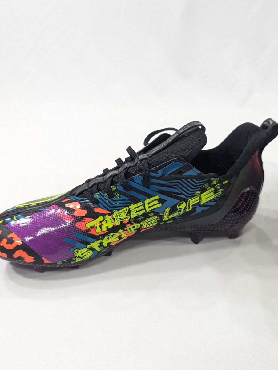 New No Box Adidas Adizero Mismatch Football Cleats Black/Multi‎ Men\'s Size 13 New No Box Adidas Adizero Mismatch Football Cleats Black  main image 4