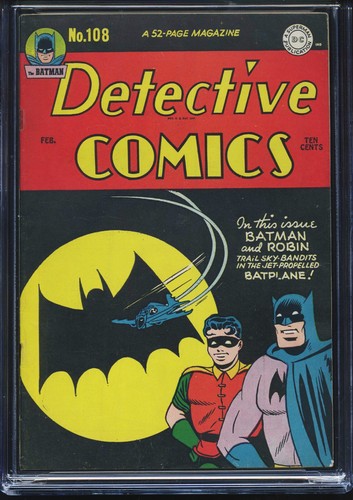 DETECTIVE COMICS #108 - CGC-6.5, OW-W - 1ª cubierta de señal de murciélago - Edad de Oro - Imagen 2 de 3
