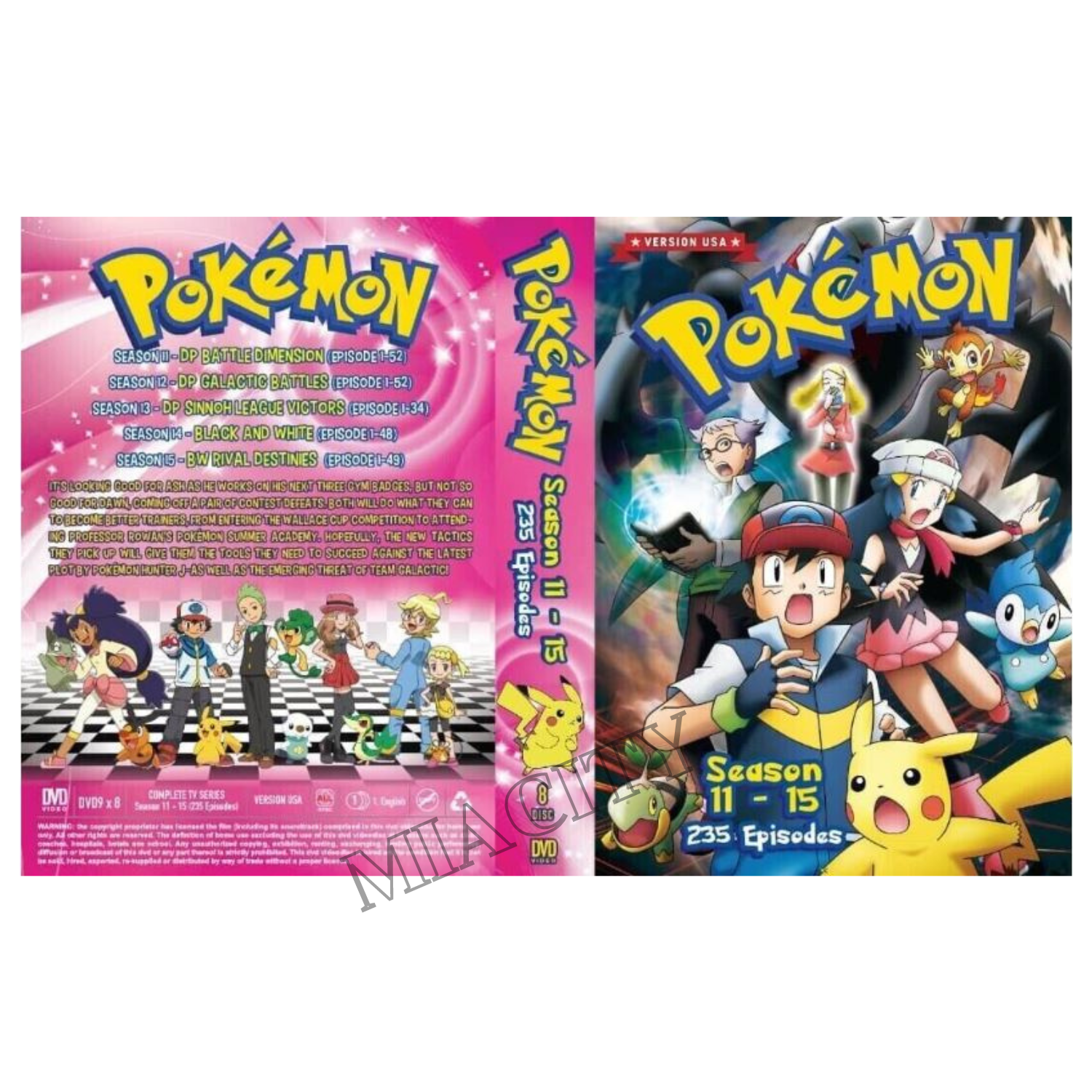 DVD Pokemon Complete TV Series Sea 16-20 VERSION USA 228 Episode English  Dubbed