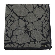 WRK Mens Gray Black SPECKLED GEOMETRIC Cotton Pocket Square NWT