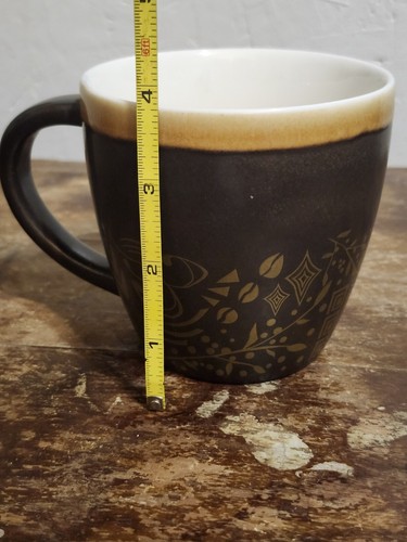 Starbucks 2011 New Bone China Coffee Mug Brown Gold Ornate Print 14oz Tea Cocoa - Picture 7 of 7