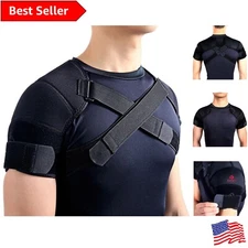 Adjustable Neoprene Double Shoulder Support Brace for Active Adults - Size L