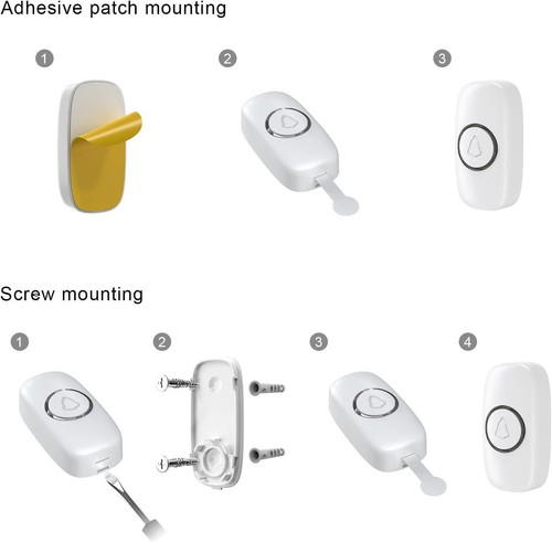 Wireless Doorbell Adjustable Volume Waterproof 1000ft Long Range 52 Melodies NEW - Picture 6 of 8