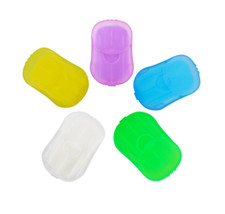 5pcs Mini Travel Washing Hand Bath Scented Slide Sheets Foaming Box Paper Soap