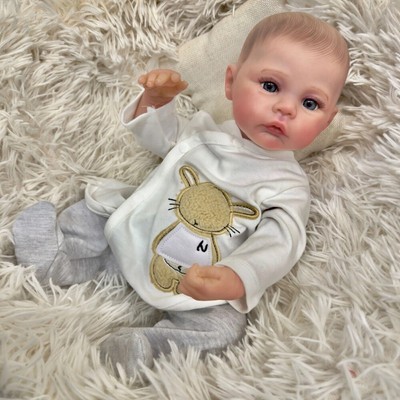 18in Real Reborn Baby Doll Full Body Vinyl Meadow Newborn Boy 3D Skin Kids Gift