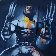 RARE 90'S MAD ENGINE MARVEL WOLVERINE BLACK T SHIRT VINTAGE 2XL COTTON