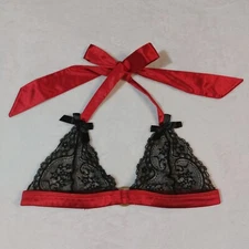 SEVEN 'TIL MIDNIGHT RED AND BLACK LACE BARLETTA SIZE ONE SIZE