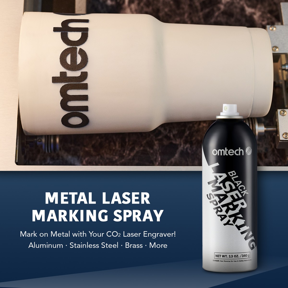 Machine Marking Powder High Contrast Metal Marking OMTech Laser Marking Powder - 4.1oz Metal ...