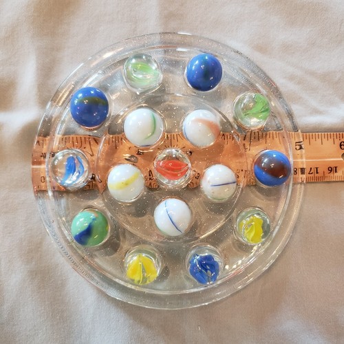 VTG Glass Frog & Marbles (collection of 16) Classic Boho Glass On Glass A - Picture 5 of 6