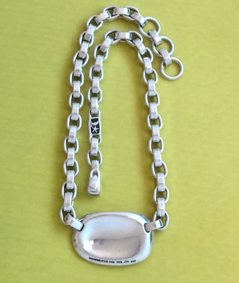 COLLAR CADENA ROLO ESTACIÓN GUIJARROS CUERDA GUIJARROS BARRY PLATA ESTERLINA AUDAZ Foto 4 de 4