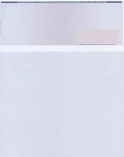 1000 Blank Check Stock Paper - Check on Top -  Blue Red Cubed - "High Security" 