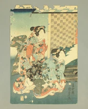 Utagawa Kunisada (1786-1865) Original Nishiki-e Woodblock prints / Two Women
