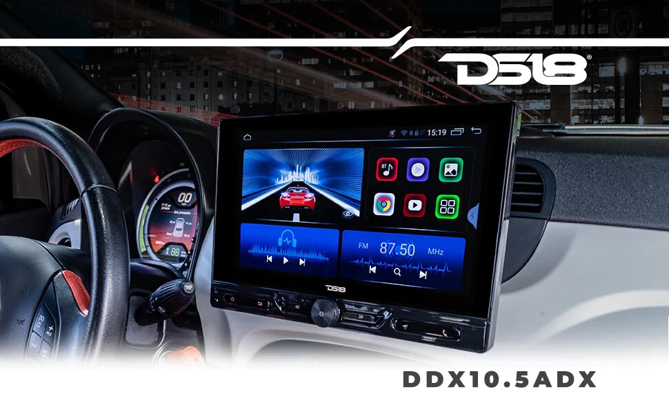 DS18 10.5” Single 1-Din Touch Screen Car Stereo Receiver Bluetooth