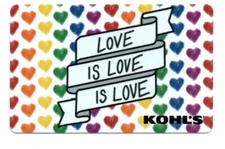 Kohl's Love Is Love Is Love Hearts Gift Card No $ Value Collectible Kohls