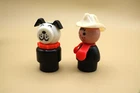 Vintage Fisher Price Little People Dog and Fire Fighter- Dalmatian dog- Dut's