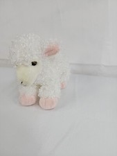 Aurora White Baby Lamb w/ Pink Feet Plush 7" Realistic Stuffed Animal Toy