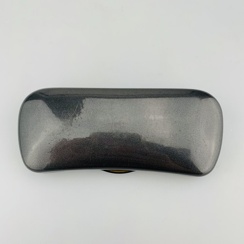 Byblos Eyeglasses Case Gray Clamshell Metal Hard Case Vintage Made In Italy - Picture 2 of 8