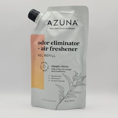 Azuna Odor Eliminator + Air Freshener Gel Refill SIMPLY CITRUS 12 oz