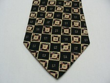 CLUB ROOM - GEOMETRIC PATTERNED - MADE IN USA - 100 IMPORTED SILK NECK TIE 