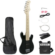 30"Right-Hand Electric Guitar Beginner Children Kids with Amp  Carry Case Black
