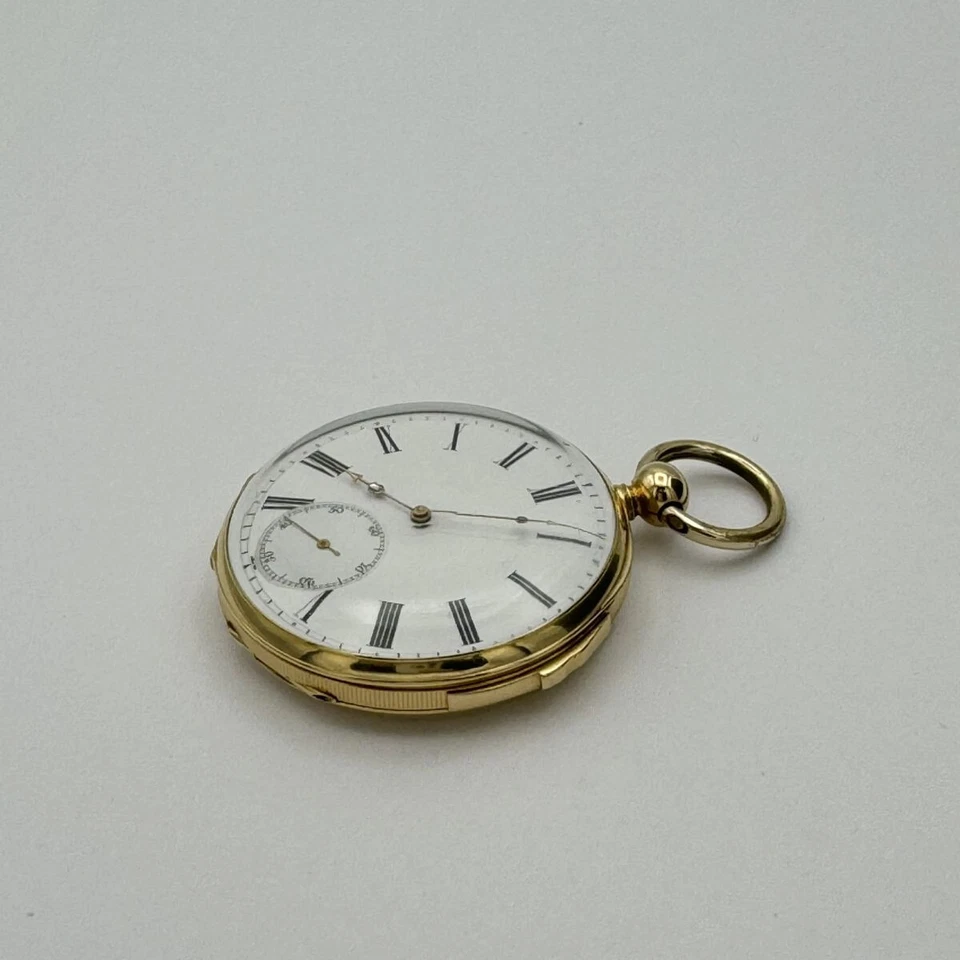 TASCHENUHR 18K 750 GOLD HANDAUFZUG 74G Viertel Stunde Repetition Moustache Anker - Bild 4 von 4
