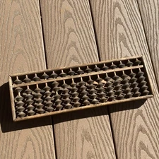 Soroban Japanese Vintage Wooden Abacus Calculating Tool 1/5 Beads 15Row Dovetail