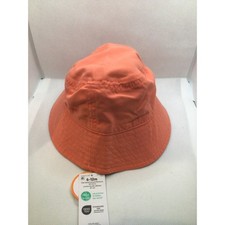 Carters Just One You Coral Orange UPF 50 Sun Bucket Hat 6-12M Navy Lining NEW