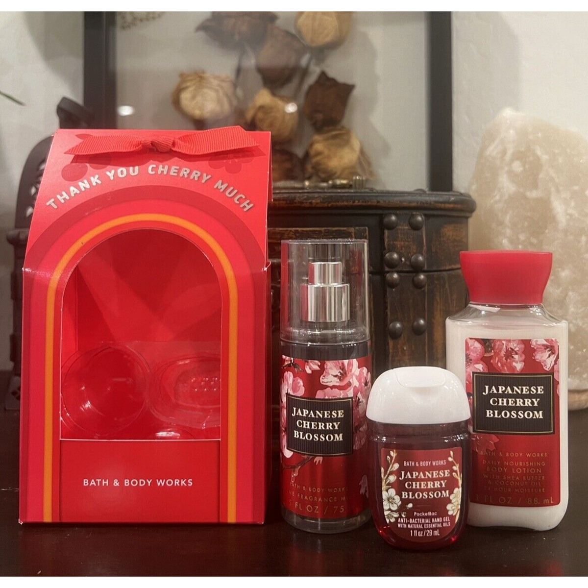 JAPANESE CHERRY BLOSSOM by Bath & Body Works Travel Size 3 Piece