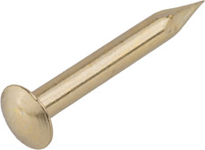 Bright Brass Escutcheon Pins - 1/2" Long - Pack of 100 - Small round Head Nails
