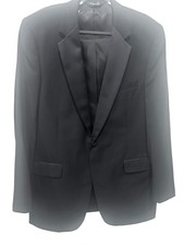 Jos A Bank Black Worsted Wool Tuxedo Jacket Size 44 Xlong Formal Wedding Prom