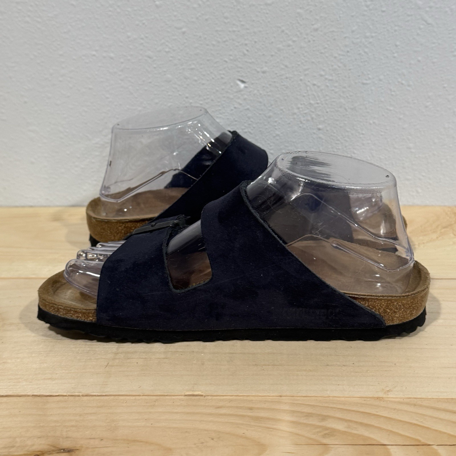 RARE NIB Birkenstock Arizona Double Strap Navy  Nubuck Sandals Sz 37 L6 M4 W/Box image 7