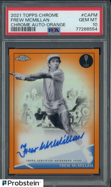 2021 Topps Chrome Tennis Orange Refractor Frew McMillan AUTO 2/25 PSA 10