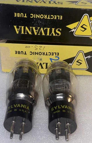Matched Pair Sylvania 2A3 Power Vacuum Tubes Amplitrex Tested Strong