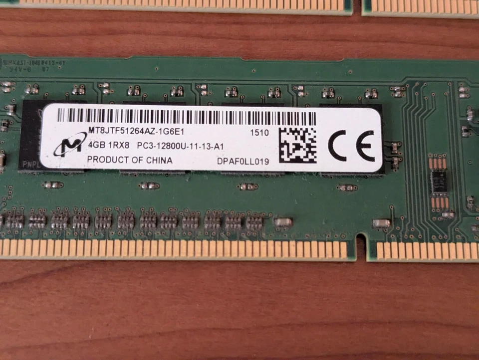 Micron 24GB (6×4GB) DDR3-1600U PC3-12800U Desktop RAM Lot – MT8JTF51264AZ-1G6E1 - Image 2 of 2