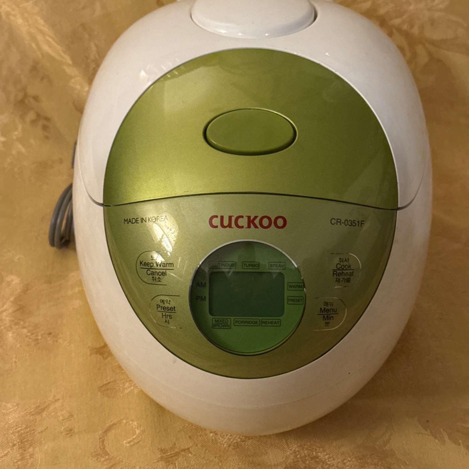 Cuckoo CR-0351F Electric Heating Rice Cooker Green WORKS Hot Pot Meal Korea