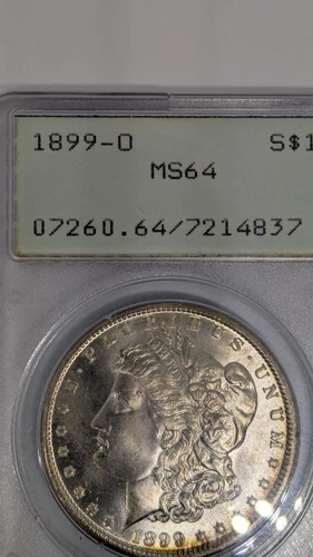 1899-O  PCGS MS 64 Morgan Silver Dollars OGH Uncirculated Rattler Holder