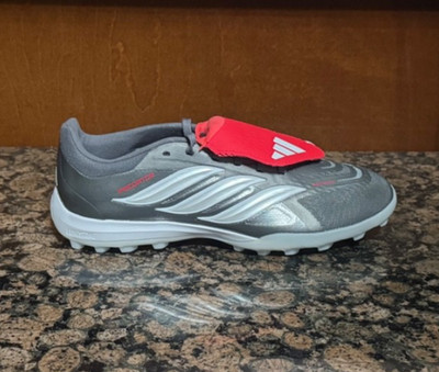 New Mens ADIDAS PREDATOR PRO FOLD-OVER TONGUE TURF SOCCER SHOES JR7864 IRON GREY