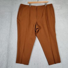 Nine West Pants Women's 22W Plus Brown Stretch High-Rise Tapered Leg Classic NWT