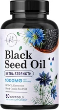 Black Seed Oil Softgels 1000mg - Premium Nigella Sativa Blackseed, Pure Natural