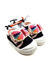 Wonder Nation Baby Shoes Size 2 Girls Butterfly Adjustable Slip On Rubber Toes