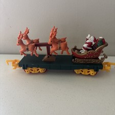 Toy State 1993 North Pole Christmas Express Magic Train Santa and Reindeer