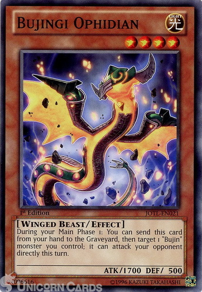 JOTL-EN021 Bujingi Ophidian Common 1st Edition Mint Yu-Gi-Oh! Card