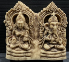 VINTAGE GODDESS LAXMI JI LORD GANESH JI STATUE 2" 2" HINDU GODS INDIA