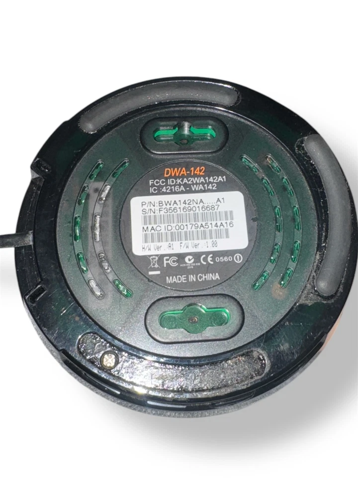 D-Link DWA-142 Adattatore Wireless USB 2.0 Rangebooster Nero Non Testato - Immagine 2 di 2