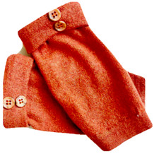 FINGERLESS GLOVES ORANGE 100 MERINO WOOL S M L ONE SIZE FITS MOST WOMEN MITTENS