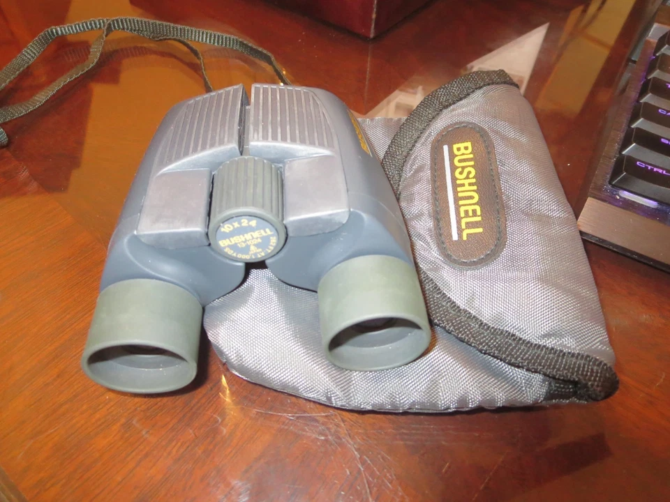 Made in Japan vntg Bushnell 10x24 Binoculars Model 13-1024 + Carrying Case - Image 2 of 4